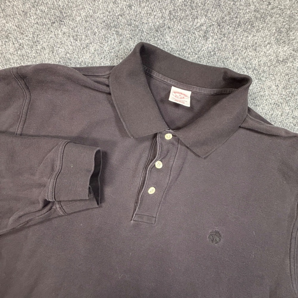 Brooks Brothers Mens XL Performance Polo Long Sleeve Brown Cotton Original 0872